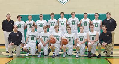 This year’s Fayetteville-Perry varsity boys basketball team consists of, front row, from the left, head coach Jason Iles, Max Lanham, Colin Connor, Bowen Doane, Nic Ball, Christopher Murphy, Clay Davis, and assistant coach Rusty McCulley; back row, assistant coach Eric Schaefer, Tay Call, Tyler Kingus, Garhett Thompson, CJ McCulley, Malachi Shelton, Zak Smyth, Luke Wiederhold, Caleb Evans, and assistant coach Miah Call.