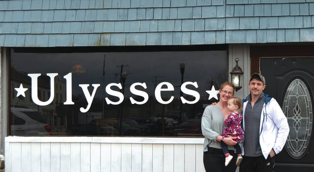 128401762_web1_DSC_0087
Ulysses, located at 110 East Cherry Street in Georgetown, is now open for business. Pictured above are Ulysses of Georgetown owners Jordan and Elizabeth Liz Dorsey, and their daughter Ada Mae. Photo by Wade Linville