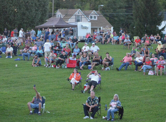 <p>A large crowd gathered for the final concert of the 2022 Mt. Orab Music in the Park summer concert series on Aug. 27. Photo by Wade Linville</p>