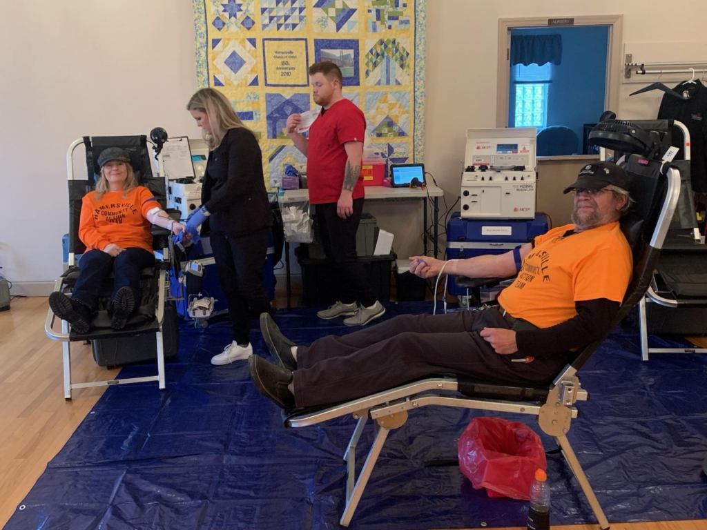 The Hoxworth Blood Drive hosted by the Hamersville Community Action Team was a grand success with 56 people donating, surpassing the original goal of 40.