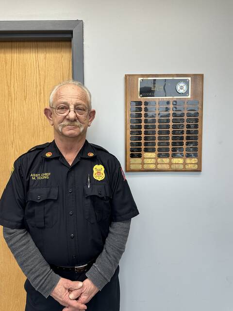 129488946_web1_Mike-Young
Mike Young started his service as a firefighter with the Sardinia Fire Department, now part of the Eastern Joint Fire/EMS District, in August of 1974. He currently serves as the fire departments assistant chief. Photo by Wade Linville