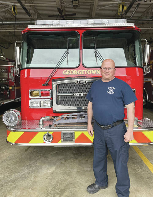 129512435_web1_joe-rockey
Joe Rockey has served as the chief of the Georgetown Fire Department for nearly 20 years, starting as a volunteer firefighter in 1991. Photo by Wade Linville