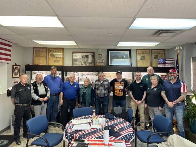 130412232_web1_O-Hara-1
Tim OHara (seventh from the left) is pictured with local veterans. OHara is running in the March 19 Republican Primary Election for Ohios Second Congressional District. Photo provided