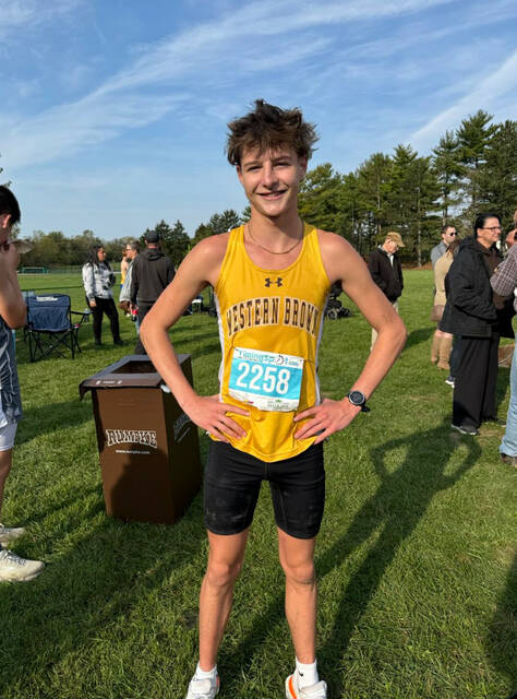 130989218_web1_IMG_9543
Western Brown junior Brayden Dill led the way in the 2024 SBAAC boys 5K championship race, posting a time of 16:45.18. Photo provided