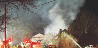 
			
				                                Multiple fire crews responded to a house fire on Ripley Road just outside of Ripley on the evening of Nov. 11. Photo by Wade Linville
 
			
		